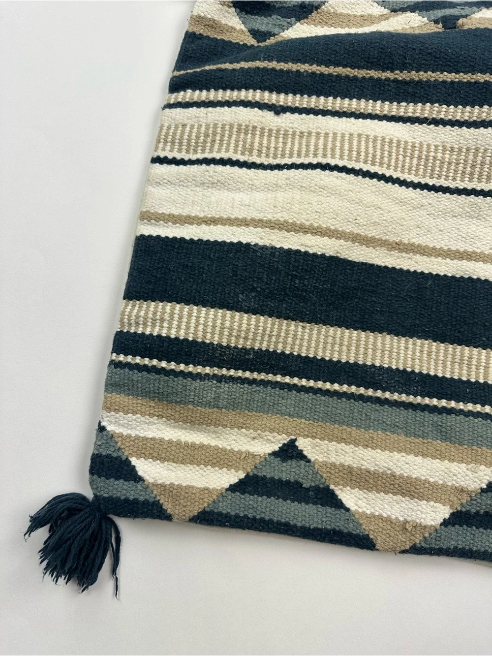 West Elm Woven Striped Pillow Sham Midnight Blue 20 x 20 inches
